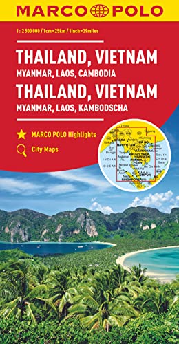 MARCO POLO Kontinentalkarte Thailand, Vietnam 1:2,5 Mio.: Myanmar, Laos, Kambodscha